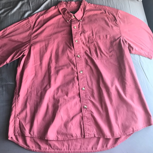 Eddie Bauer Red Short Sleeve Button-Down Shirt - Picture 3 of 13